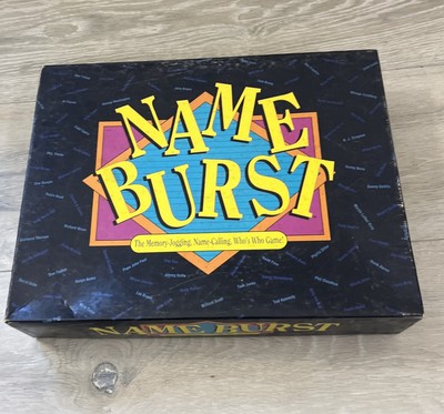 Name Burst 1992 Famous Names Memory Board Game Complete