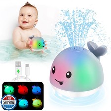 ANGGIKO Baby Bath Toys, Toddler Bath Toys for Kids Ages 1-3, Light Up Whale B