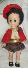Vintage, Scottish Rosebud Doll 12", Deep Blue Blinking Eyes, 1950s,