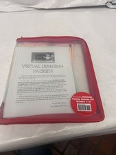 Red see through zip up binder everyday math family games kit 1-3 SRA/McGraw g1-3