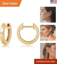 Shiny Small Gold Huggie Hoop Earrings for Women - Perfect Gift in Dainty Box