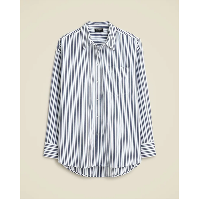 J Crew Etienne Oversized Shirt Striped Cotton Poplin NWT | eBay