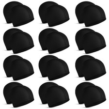 24 Pieces Cloth Elastic Swim Cap Bulk Comfortable Fabric Swimming Hat Elastic...