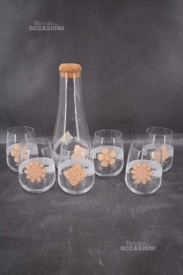 Thun Set Of 6 Water Glasses + Butterfly Fancy Carafe