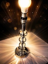 18 In CLEAR CRYS TABLE LAMP Modern Chrome  Glass Table Lamp Contemporary