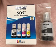 EPSON 502 Ink Cyan Magenta Yellow 2 Large Black Ecotank Brand New 100.00 Value
