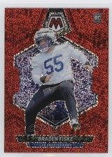 2024 Panini Mosaic Rookies Red Sparkle Prizm Braden Fiske #339 14sq