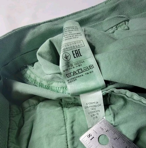 GAP Women's Sz 10 (33x27 MEASURED) Girlfriend Stretch Green Chino Pants - Picture 14 of 14