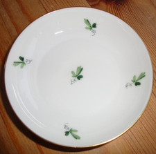 Augarten Wien Austria Porcelain Green Clovers Gold Trim  Pin/Trinket Dish.