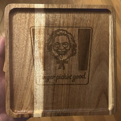 Jerry Garcia Inspired Rolling Tray 8x8 Finger Pickin  Good/ Extra Crispy Tunes
