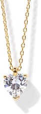 PAVOI 14K Gold Plated Cubic Zirconia Diamond Pendant Necklace for Women Adjust