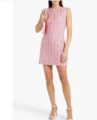 Carolina Herrera Crochet Dress Sz L Pink  $2190