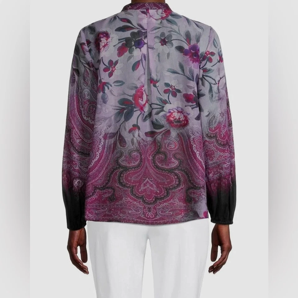 Blusa floral Kobi Halperin Jodie medios mixtos romántica femenina talla XL Foto 3 de 4