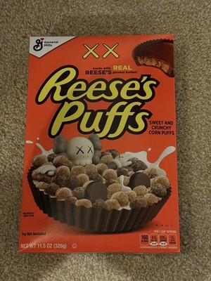 Limited Edition Kaws x Reese s Puffs Müslischachtel SEALED Brandneu Selten - UK
