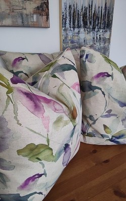 3er Set neue handgefertigte Kissenbezüge in Voyage Maison Naura Feigenstoff 45 cm