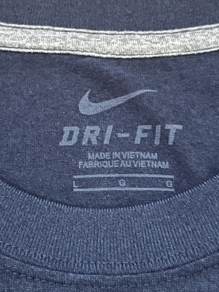 Camisa Nike Dri-Fit azul mordomo universidade buldogues manga longa desempenho grande - Imagem 3 de 4