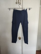 Wonder Nation  All in Motion Boys Navy Blue Cargo Pants Elastic Waist Pockets
