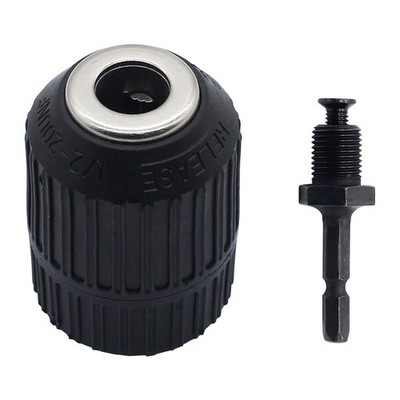 Cionyce 1/2'' Quick Change Keyless Drill Chuck Adapter 2.0-13mm, 1/4-Inch Hex...