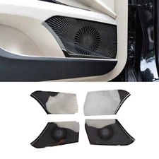 Inner Door Speaker Decor Cover Trim 4* For Toyota Camry 2018-2022 Black Titanium