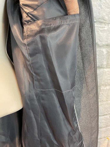 Nuevo con etiquetas Vince Camuto Para mujeres Gris Lana Cuello Alto Cinturón Abrigo Recorte PU Talla Grande $275 - Imagen 11 de 12