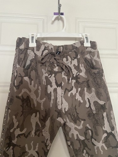 VENTI6 Damen Jogginghose Crinkle Camo Verzierungen Made in Italy Größe S Neu ohne Etikett - Bild 2 von 7