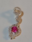 NATURAL TOURMALINE 2.00 CT & WHITE DIAMOND ACC. NOT ENHANCED 925 SILVER PENDANT — photo 3