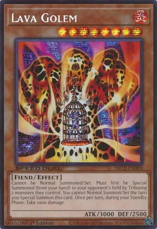 LAVA GOLEM Secret Rare SBC2-END09 Light Play YuGiOh Card