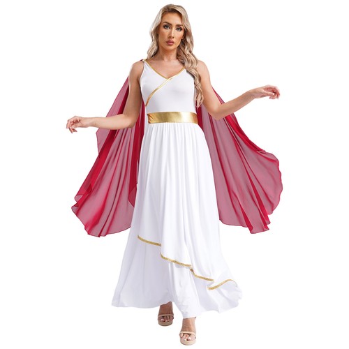 Damen Kostüm Weiches Robe Angenehmes Kleid Ägyptische Maxikleid Nachtclub Toga - Bild 6 von 42