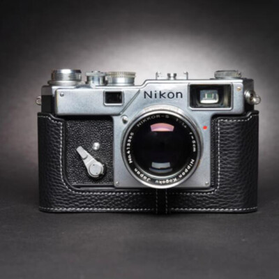 Retro Genuine Leather Half Camera Case Bag Cover For Nikon S3 SP S2 Film Camera