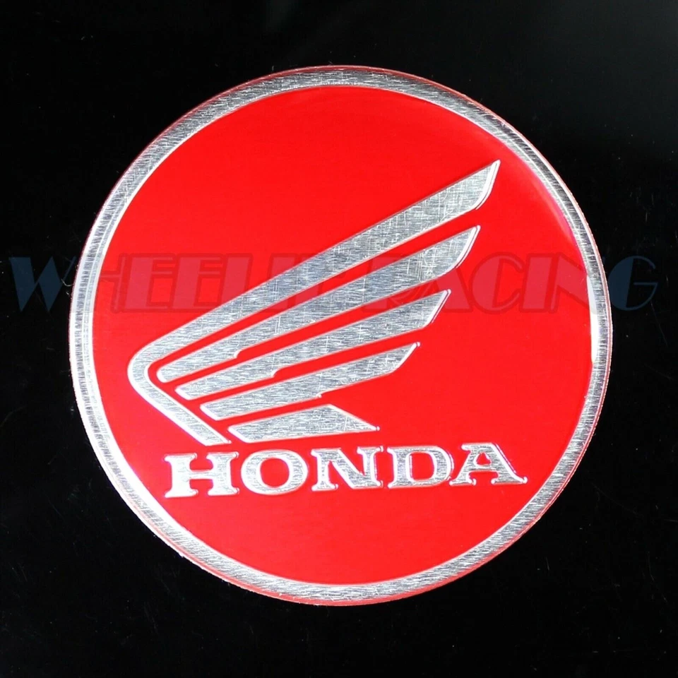 PAR DE METAL 2-3/8" ALUMÍNIO ESCOVADO EMBLEMA ASA LOGOTIPO EMBLEMA ADESIVO PARA HONDA VERMELHO - Imagem 3 de 3