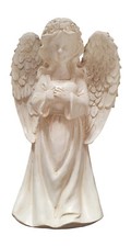 Solar Powered Angel Holding Heart Figurine LED Light Outdoor Garden Decor Statue