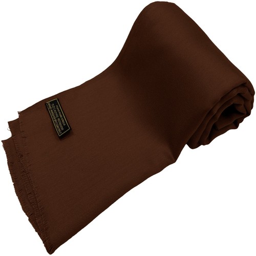 CJ Apparel Chocolate Brown Solid Color Design Nepalese Fringe Shawl Seconds NEW - Picture 10 of 11