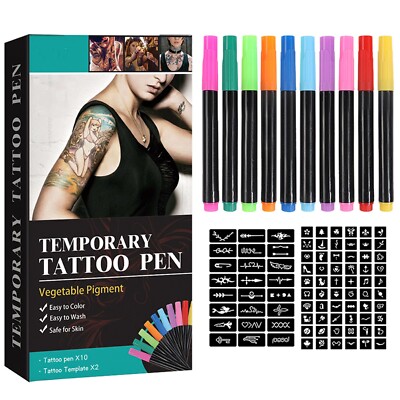 Temporary Tattoo Pen Set Removable Temporary Tattoo Marker