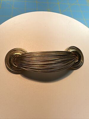 Vintage Napier Modernist Rope Knot Brooch Pin Gold Tone Minimalist