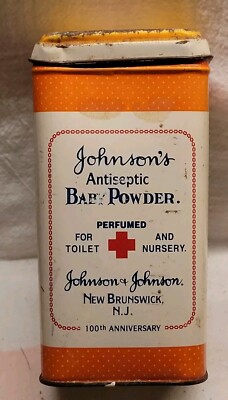 VINTAGE JOHNSONS TOILET & BABY POWDER EMPTY TIN