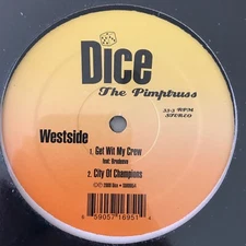 RARE Dice The Pimptruss Stepchylde 12" Vinyl Single G-Funk / G-Rap Los Angeles
