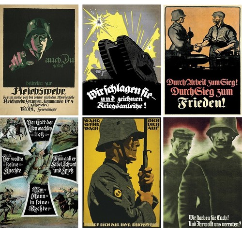 als Set: 6 Plakate 1. Weltkrieg Reichswehr Veteranen Panzer Poster / Militaria - Picture 2 of 2