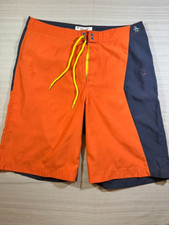 Original Penguin By Musingwear Board Shorts Swim Trunk Size 36 Orange Navy 475