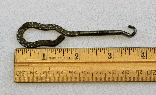 Antique Shoe Button Hook Victorian Metal Collectible Historic Reenactment Patina - Picture 7 of 9
