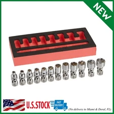 Flex Socket Set Gearwrench Swivel Socket Set Metric 1/4 Inch Drive 6 Point 12 PC