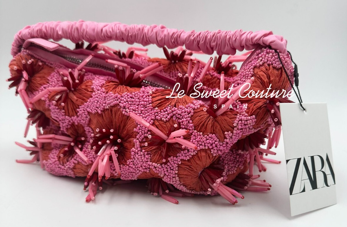 ZARA WOMAN NWT SS25 MINI BEADED BUCKET BAG CLUTCH PINK 6584 ZARA WOMAN NWT SS25 MINI BEADED BUCKET BAG CLUTCH PINK 6584