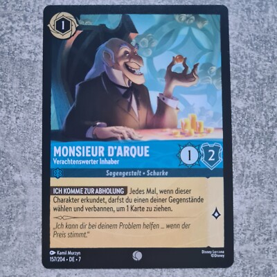 Disney Lorcana TCG /Archazias Insel/ Monsieur D'Arque - Verachtenswerter Inhaber