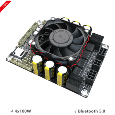 4x100W Class D Amplifier Board Bluetooth 5.0 Audio Amp ADAU1701 DSP