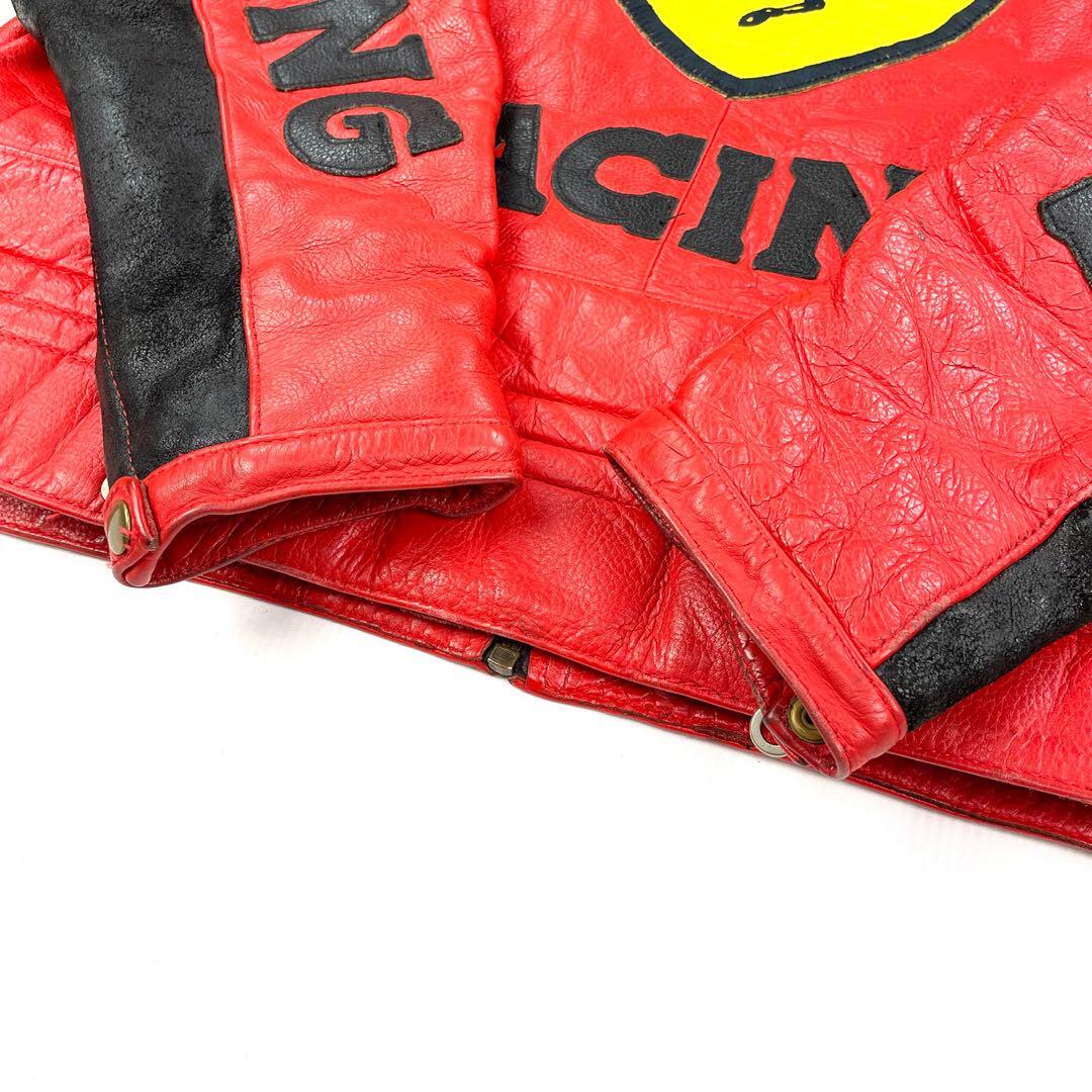 Ferrari Leather Racing Jacket Red Size XXL Embroidery