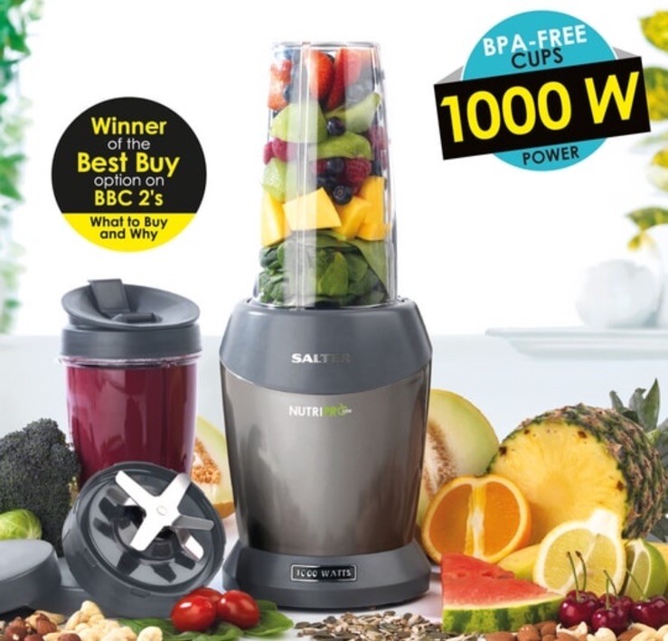 Salter Blender Smoothie Food Maker NutriPro 1000 With Blending Cups L  1000 W
