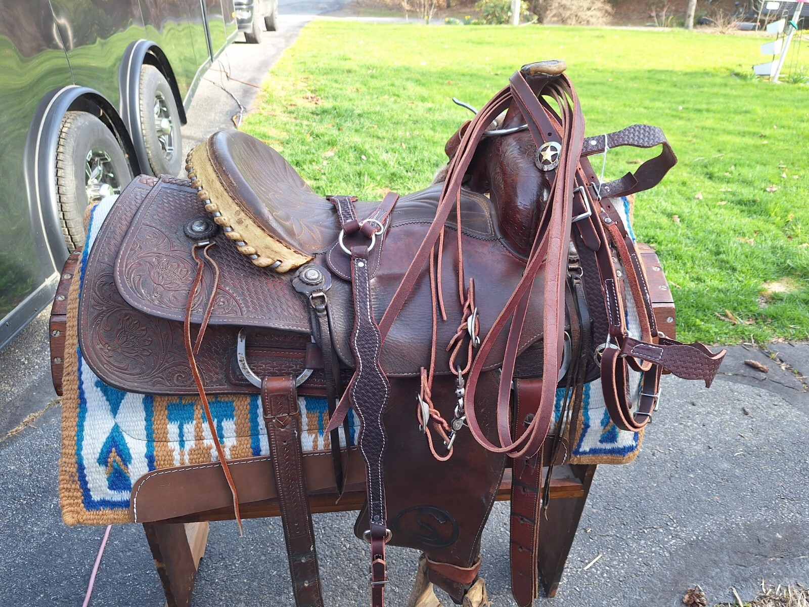 Used Billy Cook Greenville Ranch Saddle with Cinch, a New Pad And Tack