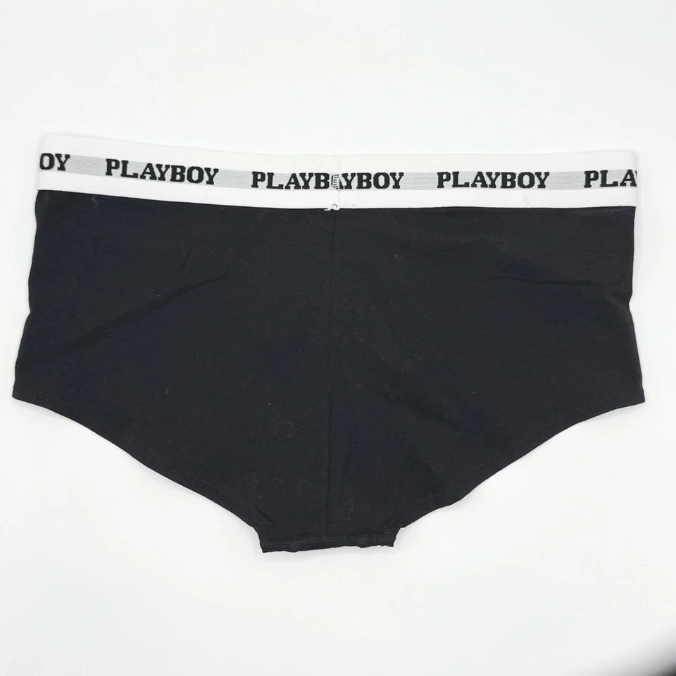 Calzoncillos de algodón negros Playboy nuevos con etiquetas - XL para mujer de EE. UU. Foto 2 de 4