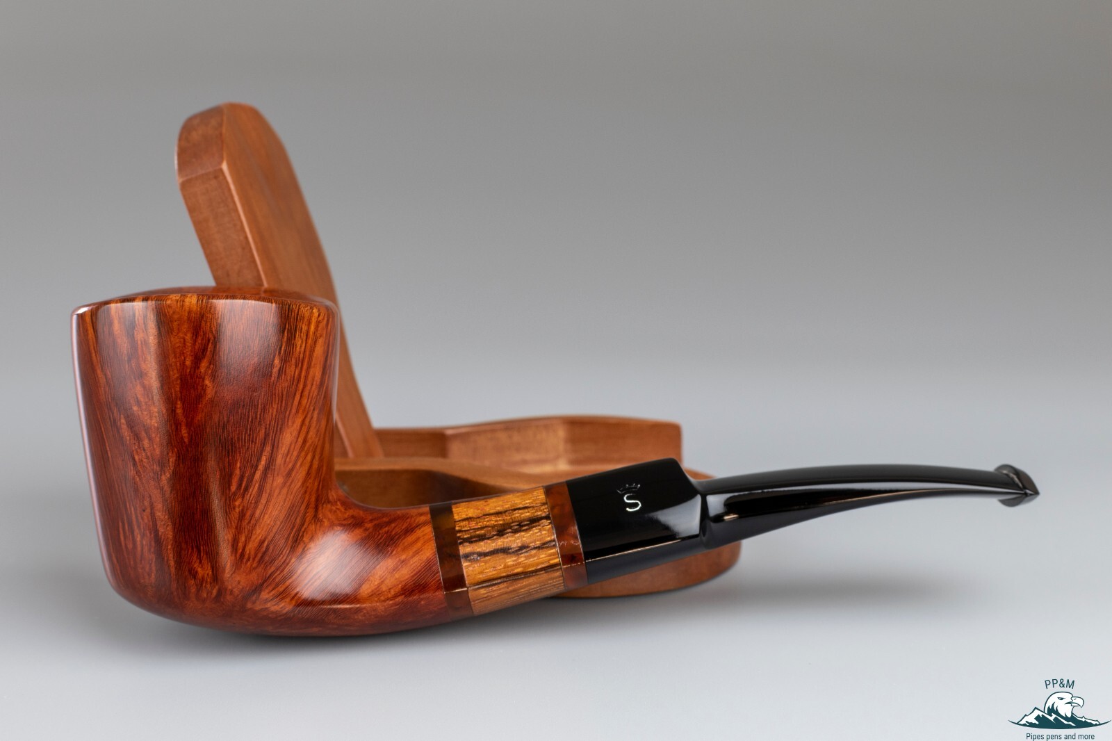 Poul Ilsted Designed Stanwell Zebrano`Smooth Freehand Saddle Stem (215