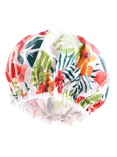 Women Shower Caps Thick Head Cover Hair Care Hat Waterproof Bathroom Supplies US - Foto 3 di 16