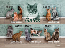 Guinée Bissau 2010 Chats,Animaux ,Siamois,Devon Rex,Chartreux,Turc Van,MNH